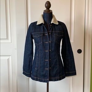 GAP jean denim shearling Sherpa lined jacket xs